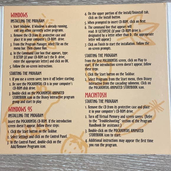 Disney Pocahontas Animated StoryBook PC & Mac CD-ROM - Vintage - Picture 5 of 7